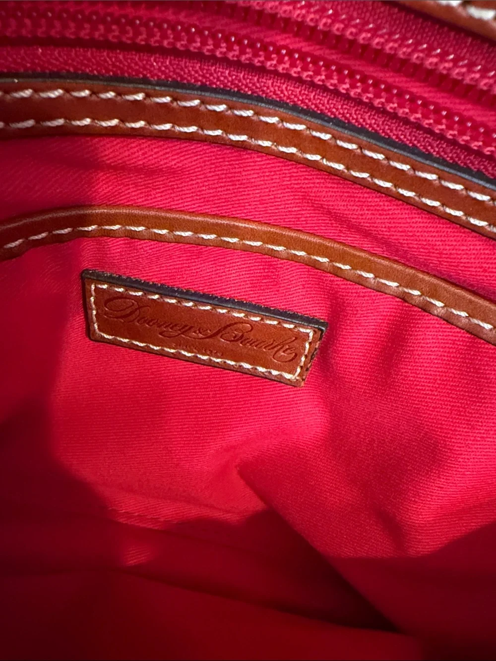 Dooney & Bourke Mustard Yellow Pebble Leather Tote with Brown Handles